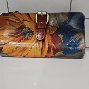Patricia Nash Multicolor Floral Leather Wristlet